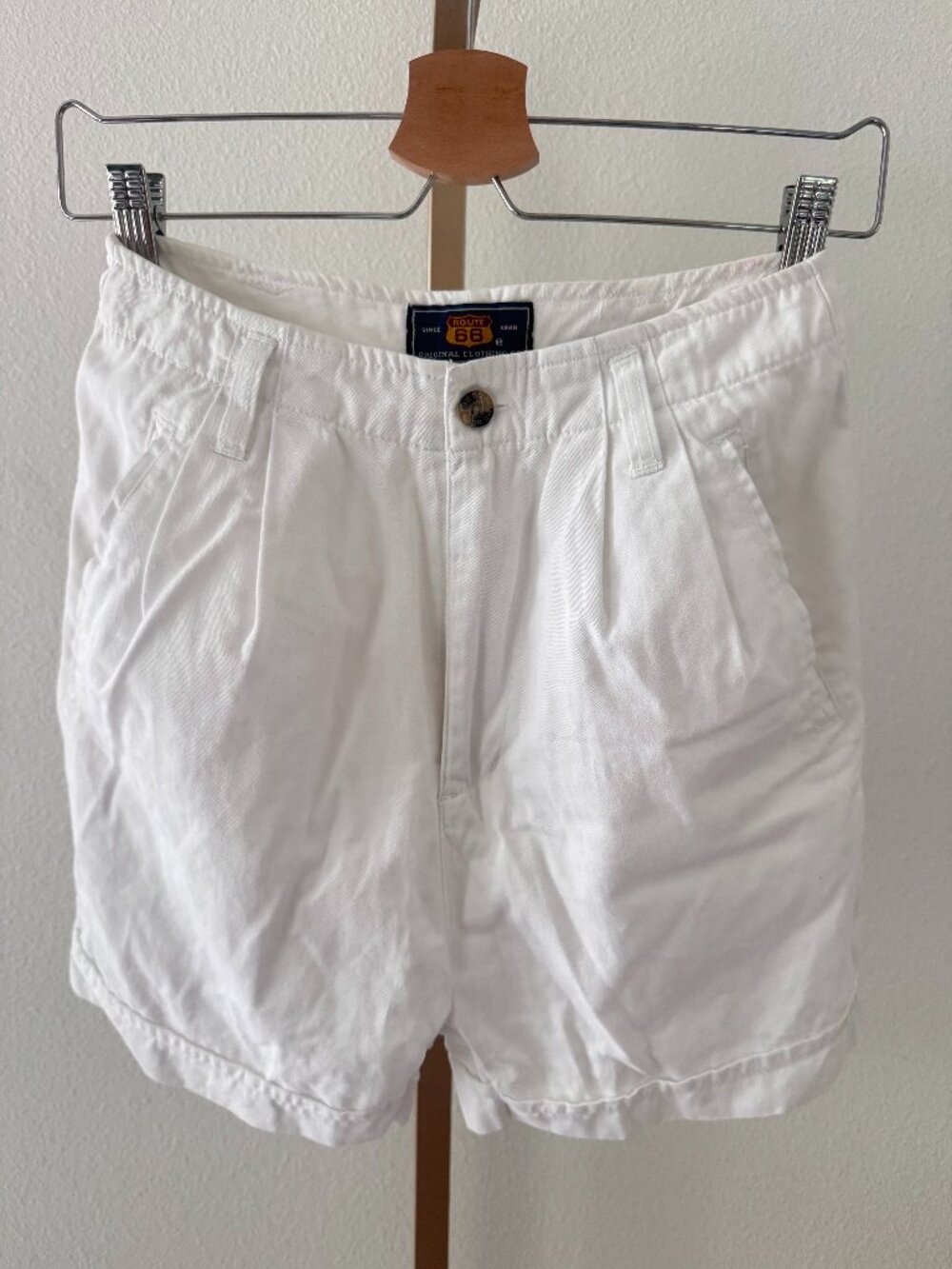 Vintage Route 66 White High Rise Mom Shorts Size 4